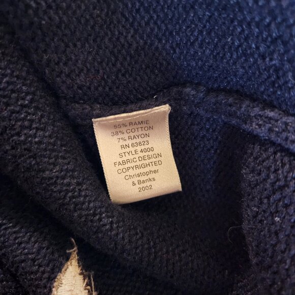 Vintage Y2K Christopher & Banks Navy Blue Fall Knit Sleeveless Sweater Vest S - Picture 10 of 10